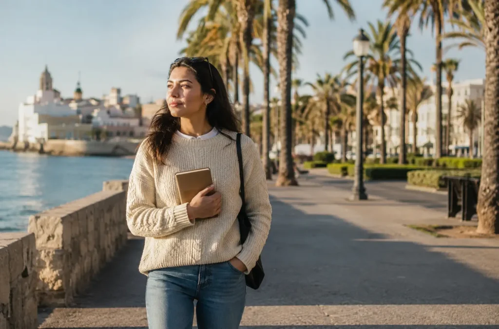 Mi ex quiere ser mi amigo: qué significa y cómo protegerte 43 Persona caminando sola por un paseo costero después de decidir tomar distancia de su ex